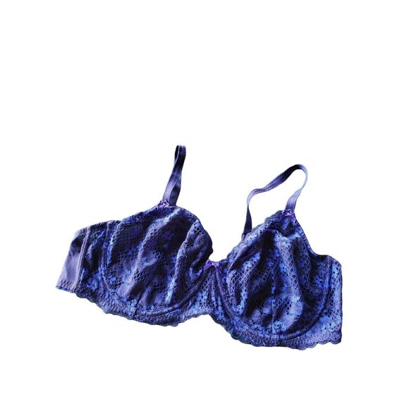 Adore Me Other - Adore Me Bra 42D Lace Underwired Sheer Blue Adjustable Straps